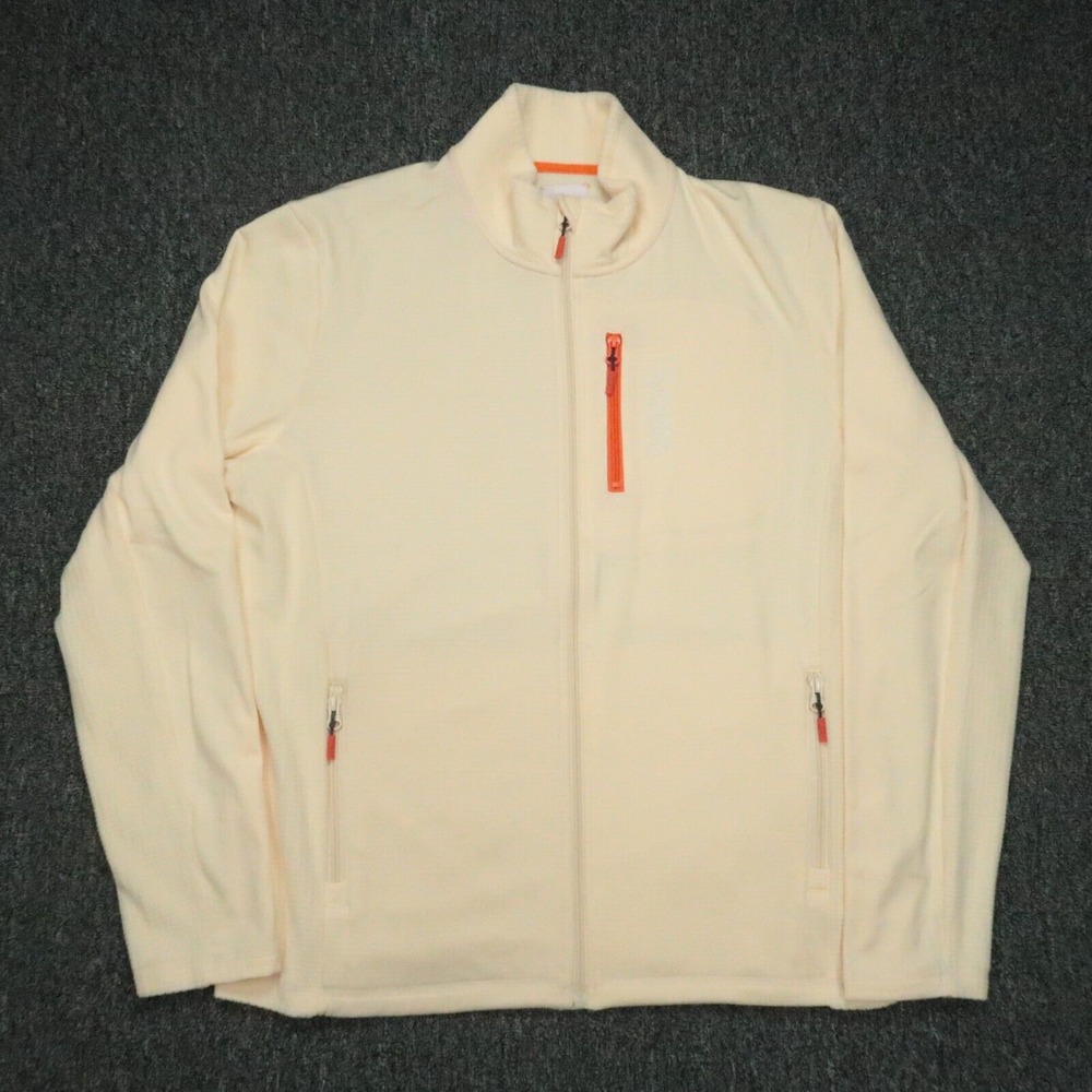 Swims Jacket Mens Extra Large Cream Tan Musala Full‎ Zip Fleece Waffle Grid XL